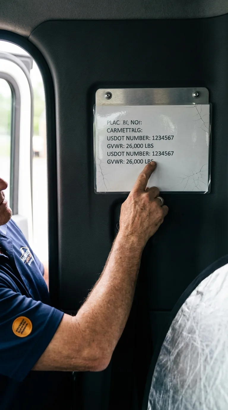 USDOT licensing placard verification in Medford